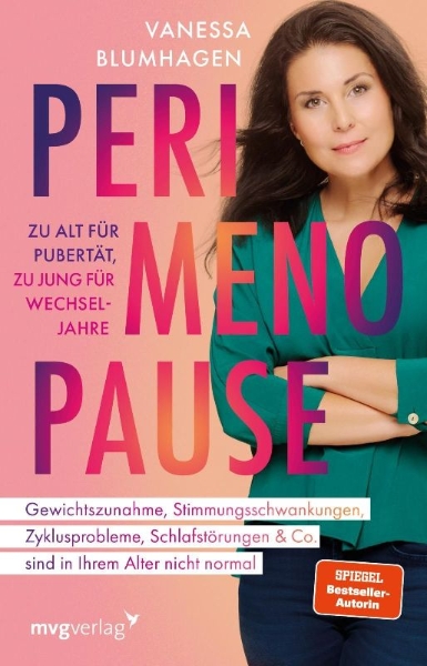 Buchcover und Innenansicht für das Buch: Perimenopause - zu alt für Pubertät, zu jung für Wechseljahre