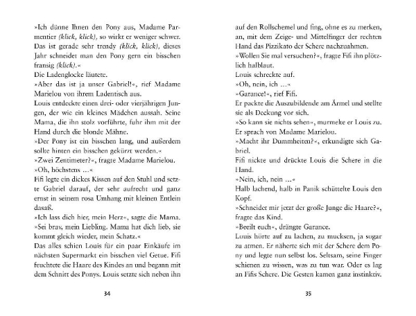 Buchcover und Innenansicht für das Buch: Maité Coiffure