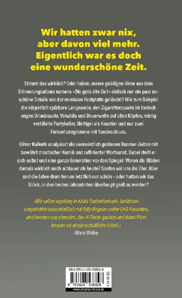 Buchcover und Innenansicht für das Buch: Nie war Früher schöner als Jetzt