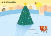 Buchcover und Innenansicht für das Buch: Meine glitzernde Stickerwelt: Winterzauber
