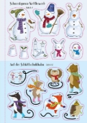 Buchcover und Innenansicht für das Buch: Meine glitzernde Stickerwelt: Winterzauber
