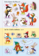 Buchcover und Innenansicht für das Buch: Meine glitzernde Stickerwelt: Winterzauber