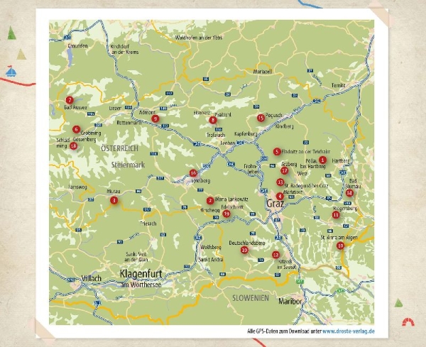 Buchcover und Innenansicht für das Buch: Steiermark. Wandern für die Seele