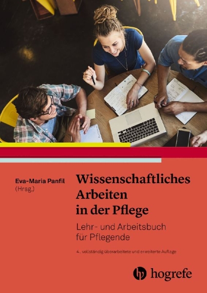 Buchcover und Innenansicht für das Buch: Wissenschaftliches Arbeiten in der Pflege