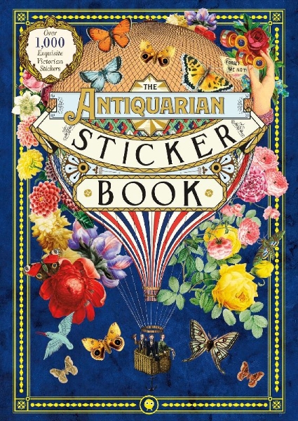 Buchcover und Innenansicht für das Buch: The Antiquarian Sticker Book