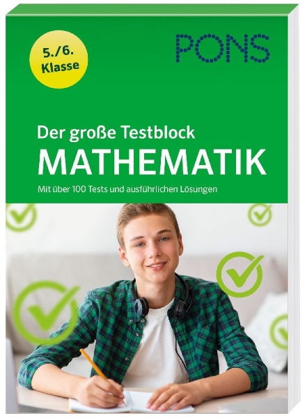 Buchcover und Innenansicht für das Buch: PONS Der große Testblock Mathematik 5./6. Klasse