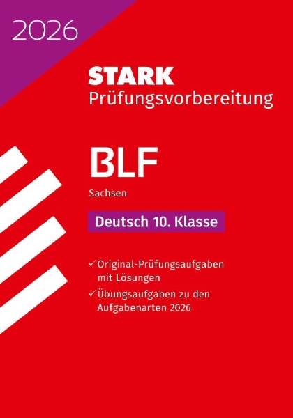 Buchcover und Innenansicht für das Buch: STARK Deutsch 10. Klasse - BLF Gymnasium 2026 Sachsen - Prüfungsvorbereitung