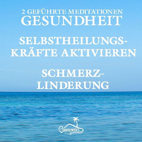 Buchcover und Innenansicht für das Buch: Gesundheit und Schmerzlinderung - Geführte Meditationen