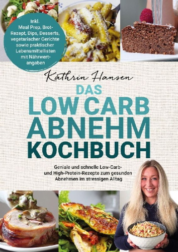 Buchcover und Innenansicht für das Buch: Das Low Carb Abnehm Kochbuch