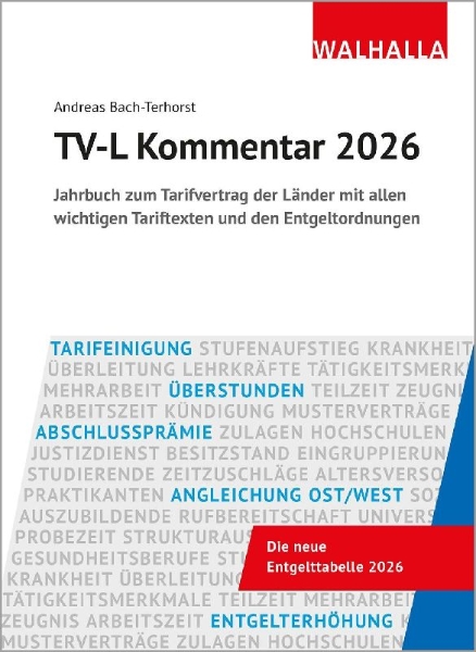 Buchcover und Innenansicht für das Buch: TV-L Kommentar 2026