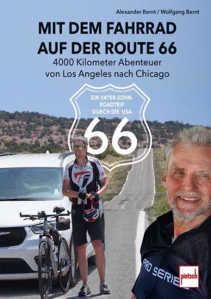 Buchcover und Innenansicht für das Buch: Mit dem Fahrrad auf der Route 66