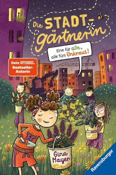 Buchcover und Innenansicht für das Buch: Die Stadtgärtnerin, Band 2 - Eine für alle, alle fürs Unkraut!