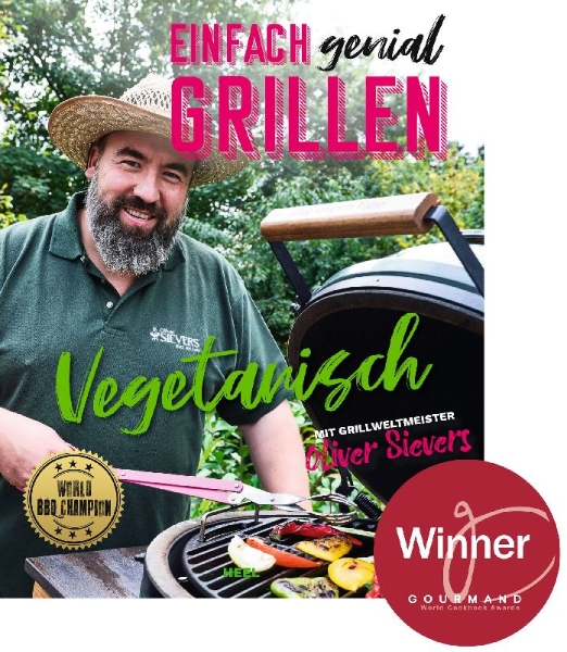 Buchcover und Innenansicht für das Buch: Einfach genial grillen - Vegetarisch
