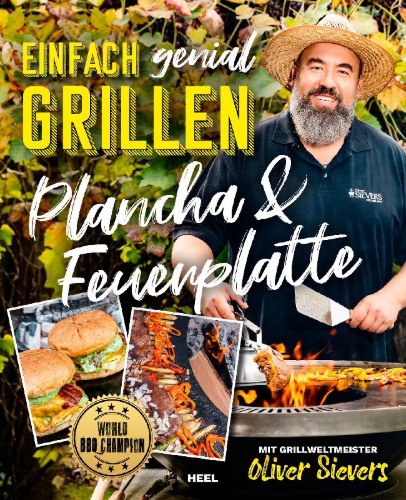Buchcover und Innenansicht für das Buch: Einfach genial Grillen - Plancha & Feuerplatte
