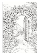 Buchcover und Innenansicht für das Buch: Garten Malbuch für Erwachsene - 50 Ausmalbilder zur Entspannung