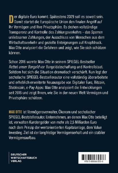 Buchcover und Innenansicht für das Buch: Rettet unser Bargeld