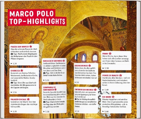 Buchcover und Innenansicht für das Buch: MARCO POLO Reiseführer Venedig