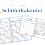 Buchcover und Innenansicht für das Buch: Schülerkalender 2026 / 2027 Good Vibes Only