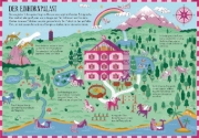 Buchcover und Innenansicht für das Buch: Busy Builders Unicorn Palace
