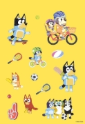 Buchcover und Innenansicht für das Buch: Bluey: Mein lustiger Kindergartenblock