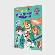 Buchcover und Innenansicht für das Buch: PAW Patrol Mitmachbuch: Mein Sticker- und Malspaß