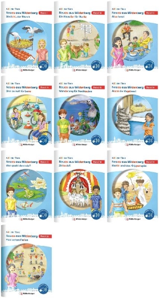 Buchcover und Innenansicht für das Buch: Paket - Neues aus Mildenberg - Geschichten von Mia, Mio und ihren Freunden 11-20