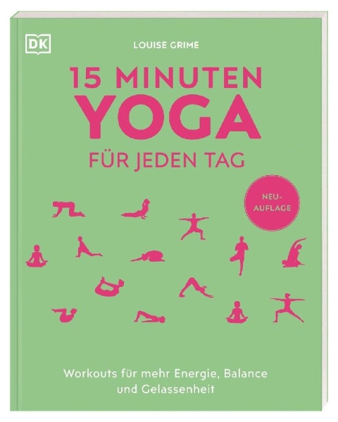 Buchcover und Innenansicht für das Buch: 15 Minuten Yoga für jeden Tag