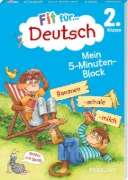 Buchcover und Innenansicht für das Buch: Fit für Deutsch 2. Klasse. Mein 5-Minuten-Block
