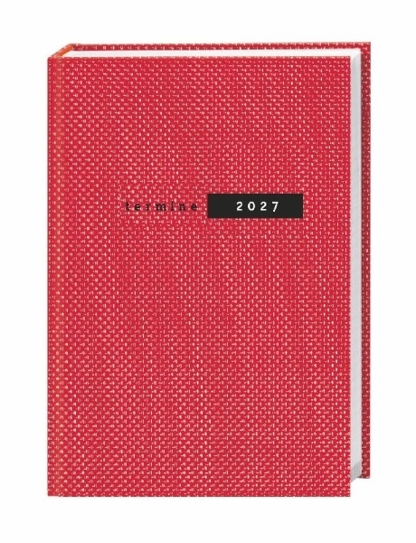 Buchcover und Innenansicht für das Buch: Terminer A6, Struktur rot 2027