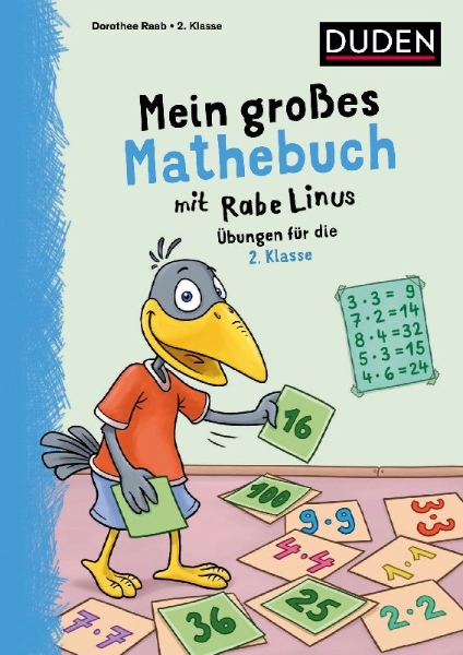 Buchcover und Innenansicht für das Buch: Mein großes Mathebuch mit Rabe Linus - 2. Klasse