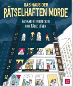 Buchcover und Innenansicht für das Buch: Color and Solve - Haunted Highrise: Color the Crime Scene, Analyze the Clues, and Solve the Murder Mystery!