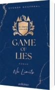 Buchcover und Innenansicht für das Buch: Game of Lies - No Limits (St. Gloria College 2)