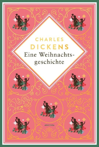 Buchcover und Innenansicht für das Buch: Eine Weihnachtsgeschichte. Schmuckausgabe mit Goldprägung