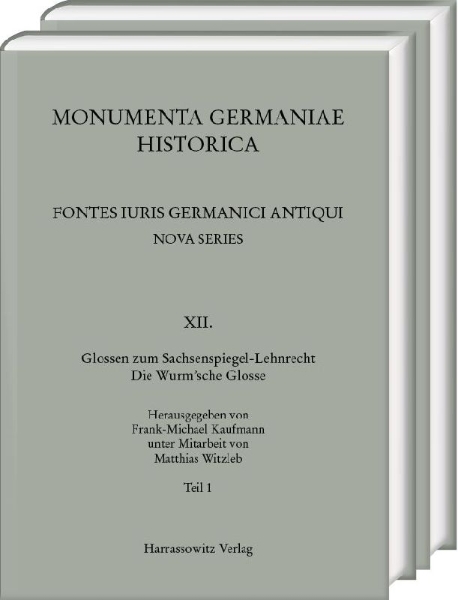 Buchcover und Innenansicht für das Buch: Glossen zum Sachsenspiegel-Lehnrecht. Die Wurm'sche Glosse/2 Bände
