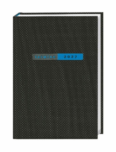Buchcover und Innenansicht für das Buch: Terminer A5, Struktur schwarz 2027