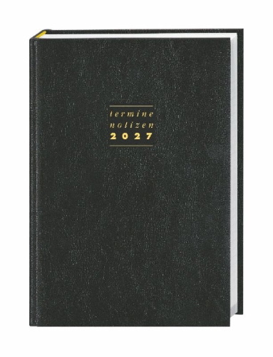 Buchcover und Innenansicht für das Buch: Terminer A5, Leder schwarz 2027