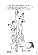 Buchcover und Innenansicht für das Buch: Disney Kreative Beschäftigung: Zoomania 2: Tierischer Malspaß