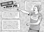Buchcover und Innenansicht für das Buch: Mein Fußballheld Nick Woltemade - Seine Geschichte, seine Spiele, seine Rekorde