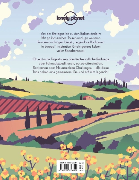 Buchcover und Innenansicht für das Buch: LONELY PLANET Bildband Legendäre Radtouren in Europa