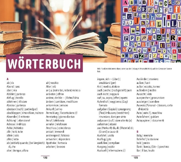 Buchcover und Innenansicht für das Buch: MARCO POLO Sprachführer Italienisch