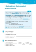 Buchcover und Innenansicht für das Buch: Klett 10-Minuten-Training Mathematik Rechnen mit Dezimalbrüchen 6. Klasse