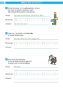 Buchcover und Innenansicht für das Buch: Die Mathe-Helden Rechengeschichten und Textaufgaben 2. Klasse. Mathematik in der Grundschule