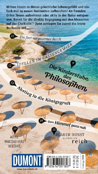 Buchcover und Innenansicht für das Buch: DUMONT direkt Reiseführer Chalkidiki