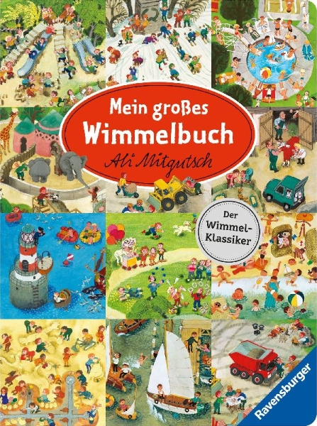 Buchcover und Innenansicht für das Buch: Mein großes Wimmelbuch