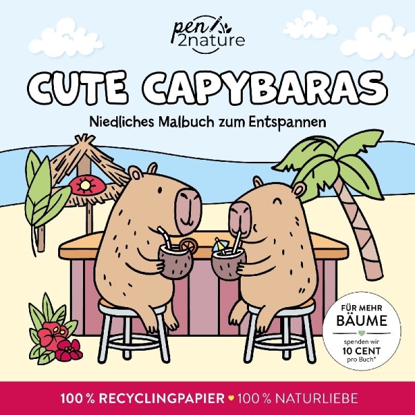 Buchcover und Innenansicht für das Buch: Cute Capybaras