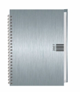 Buchcover und Innenansicht für das Buch: Wochen-Cheftimer A5, Alu silber 2027