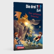 Buchcover und Innenansicht für das Buch: Die drei ??? Kids: Der goldene Drache
