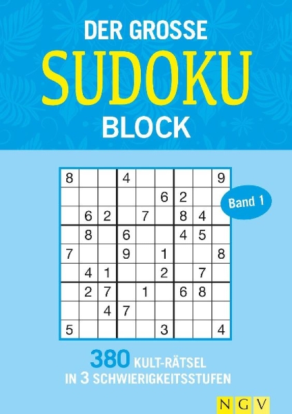 Buchcover und Innenansicht für das Buch: Der große Sudoku Block Band 1