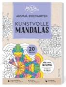 Buchcover und Innenansicht für das Buch: Ausmal-Postkarten Kunstvolle Mandalas | 20 Karten