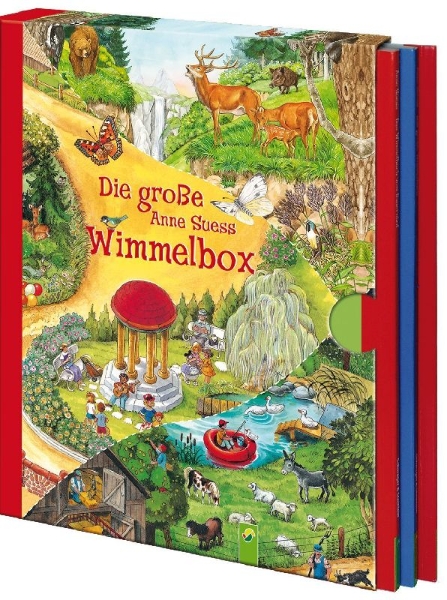Buchcover und Innenansicht für das Buch: Die große Anne Suess Wimmelbox